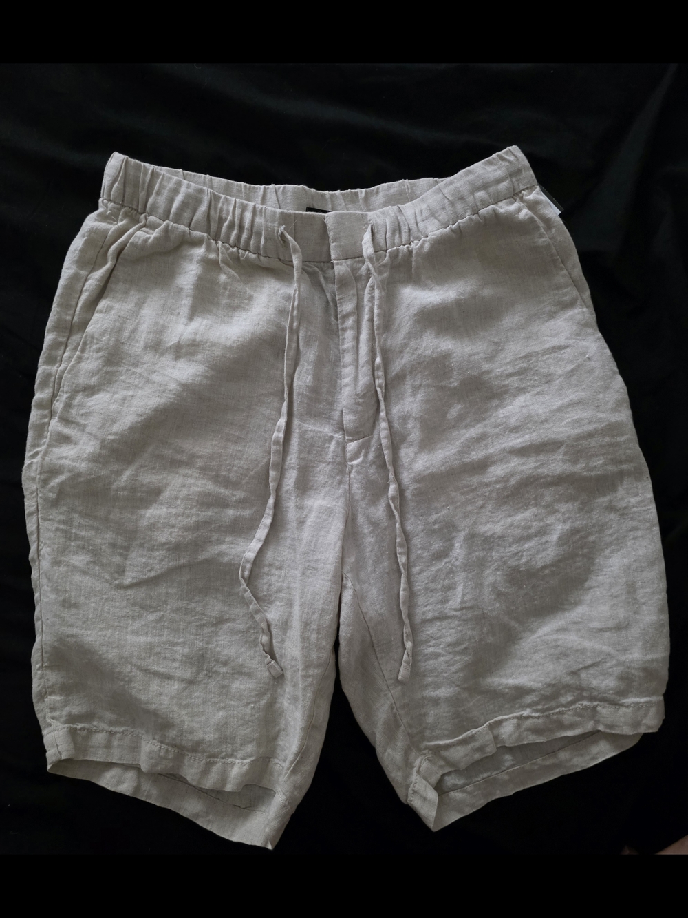 Men's H&M Khaki Linen Drawstring Shorts
